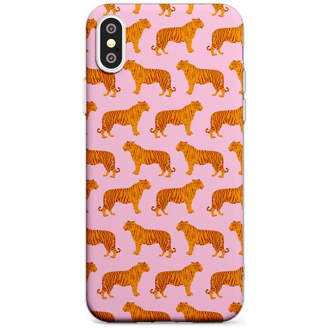 Tigers on Pink Pattern Slim TPU Phone Case Warehouse X XS Max XR