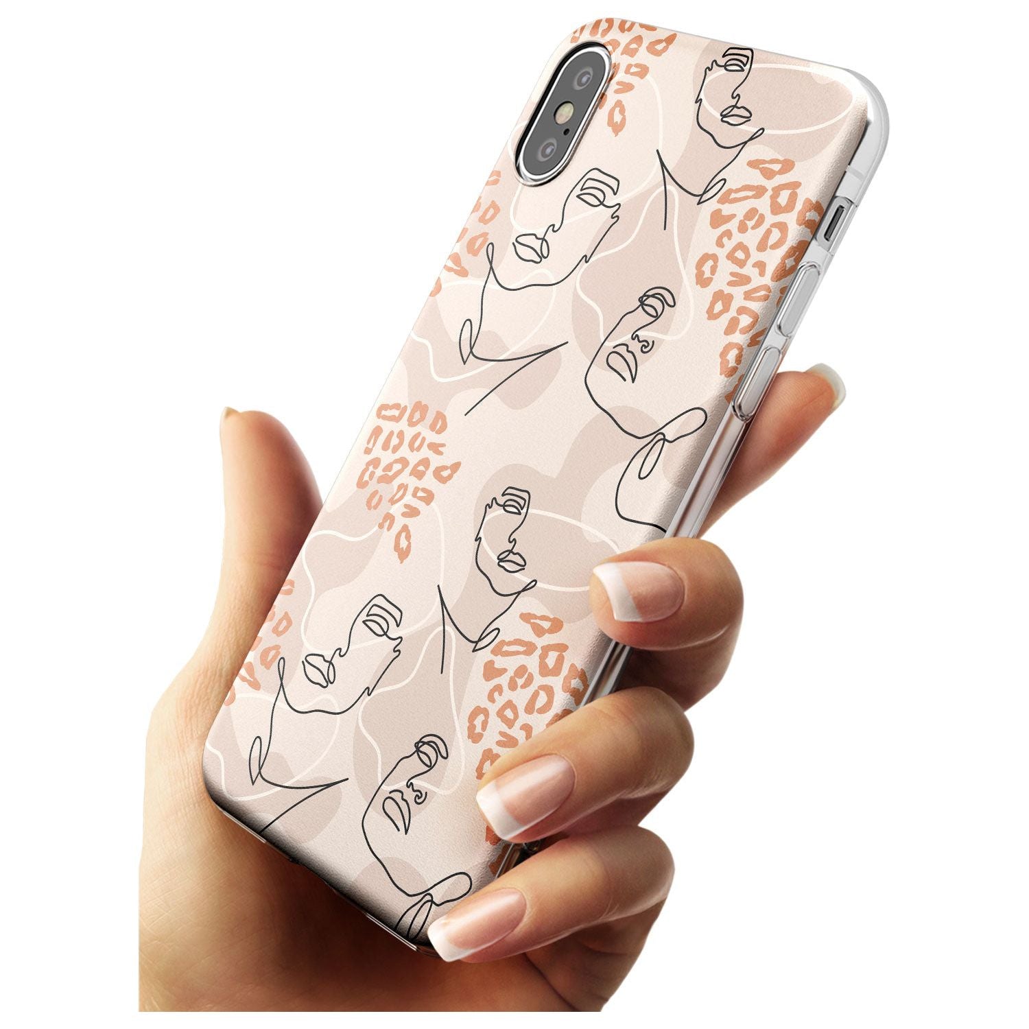 Leopard Print Stylish Abstract Faces Slim TPU Phone Case Warehouse X XS Max XR