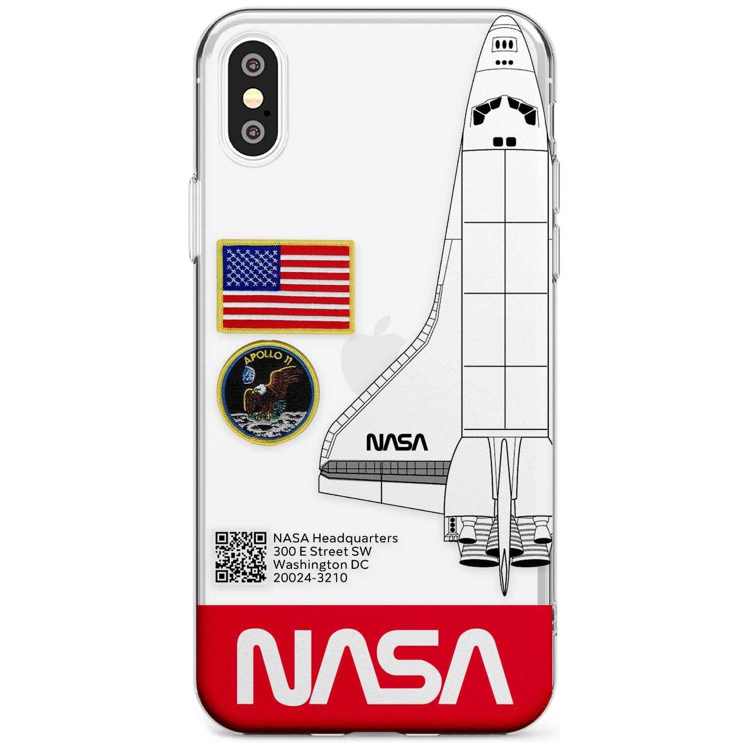 NASA Apollo 11 Slim TPU Phone Blanc Space X XS Max XR