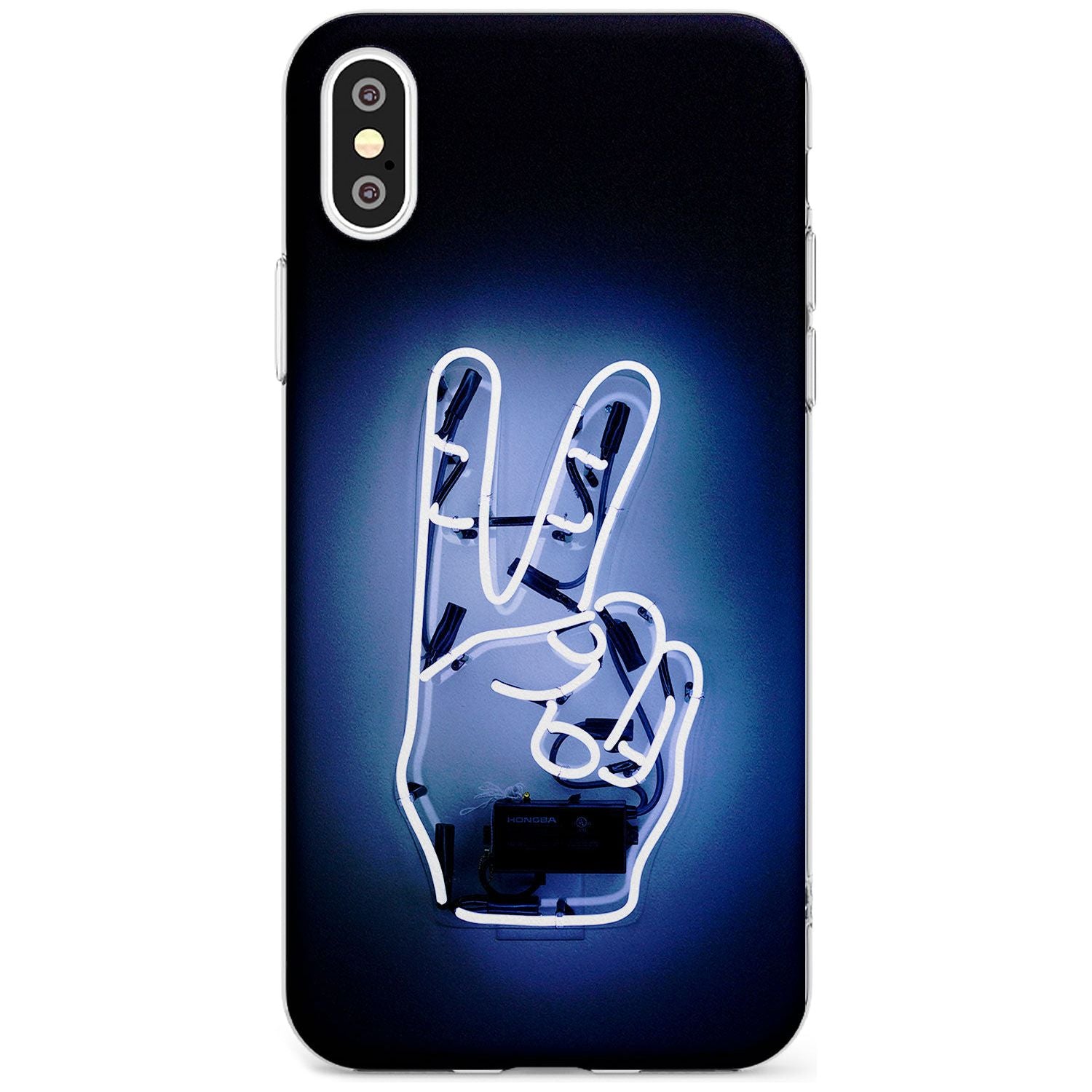 Peace Sign Hand Neon Sign Slim TPU Phone Case Warehouse X XS Max XR