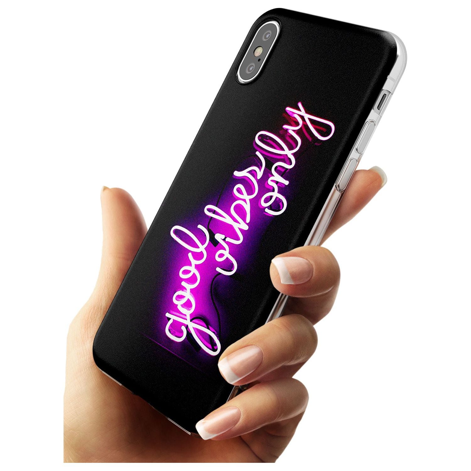 Good Vibes Only Pink Neon iPhone Case   Phone Case - Case Warehouse