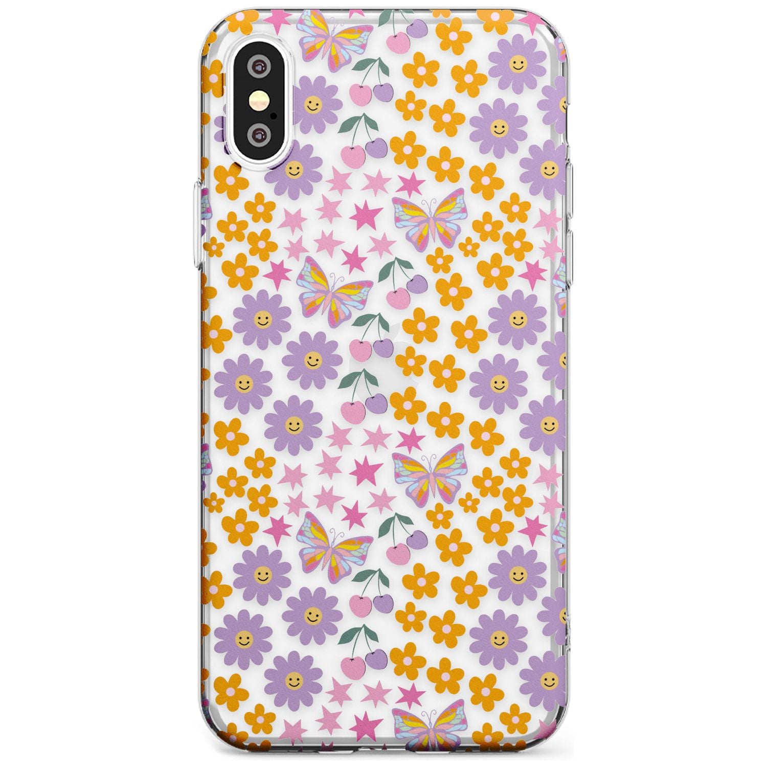 Botanical Bombardment Phone Case iPhone XS MAX / Clear Case,iPhone XR / Clear Case,iPhone X / iPhone XS / Clear Case Blanc Space