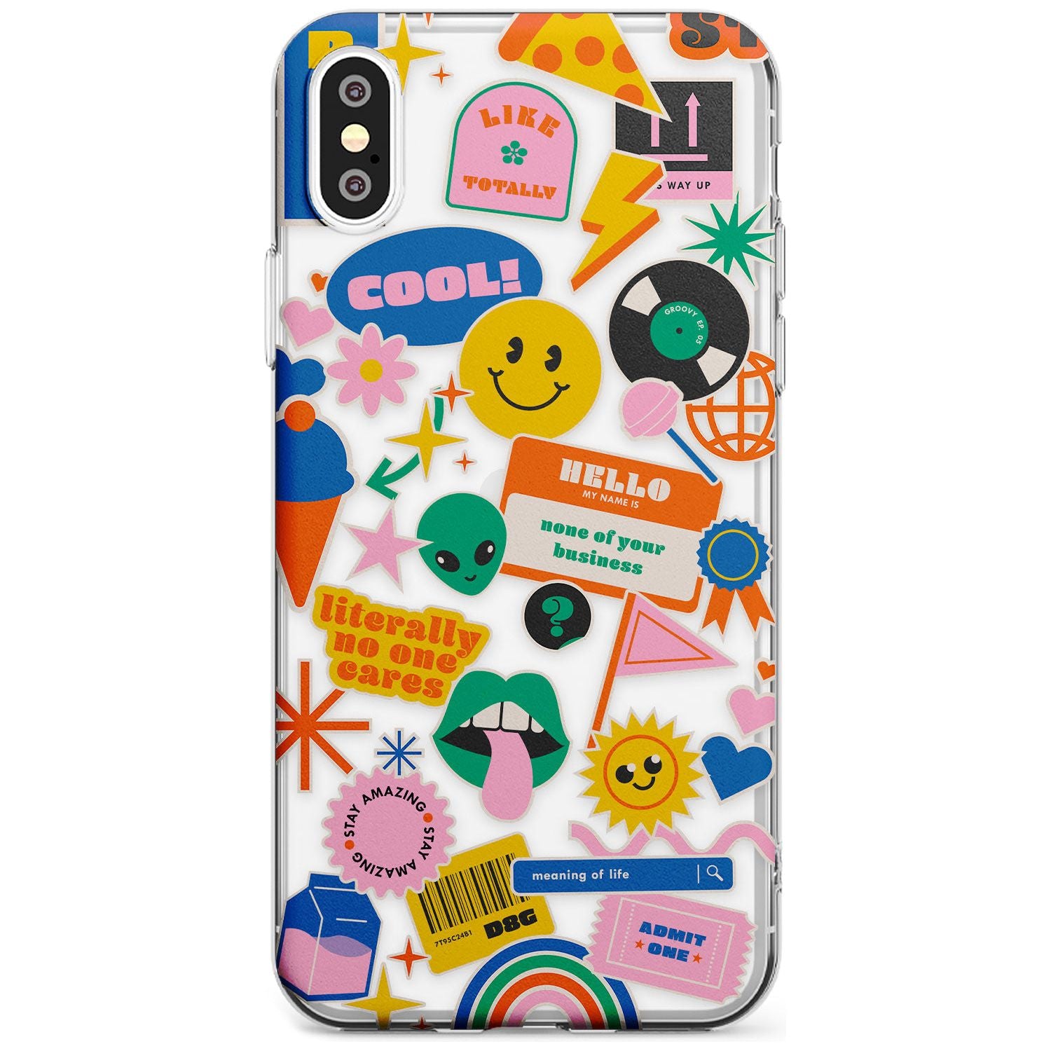Nostalgic Stickers #1 Black Impact Phone Case for iPhone X XS Max XR