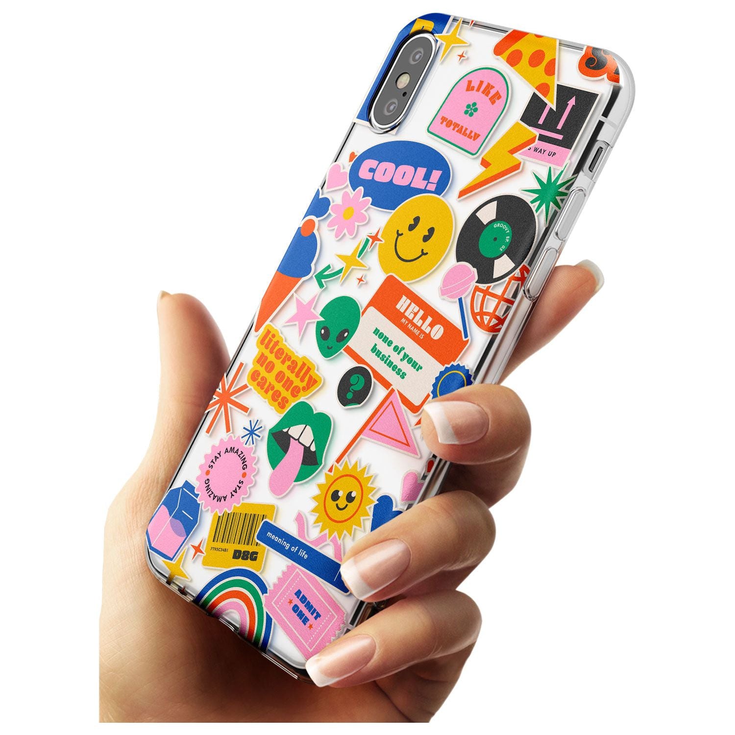 Nostalgic Stickers #1 Black Impact Phone Case for iPhone X XS Max XR