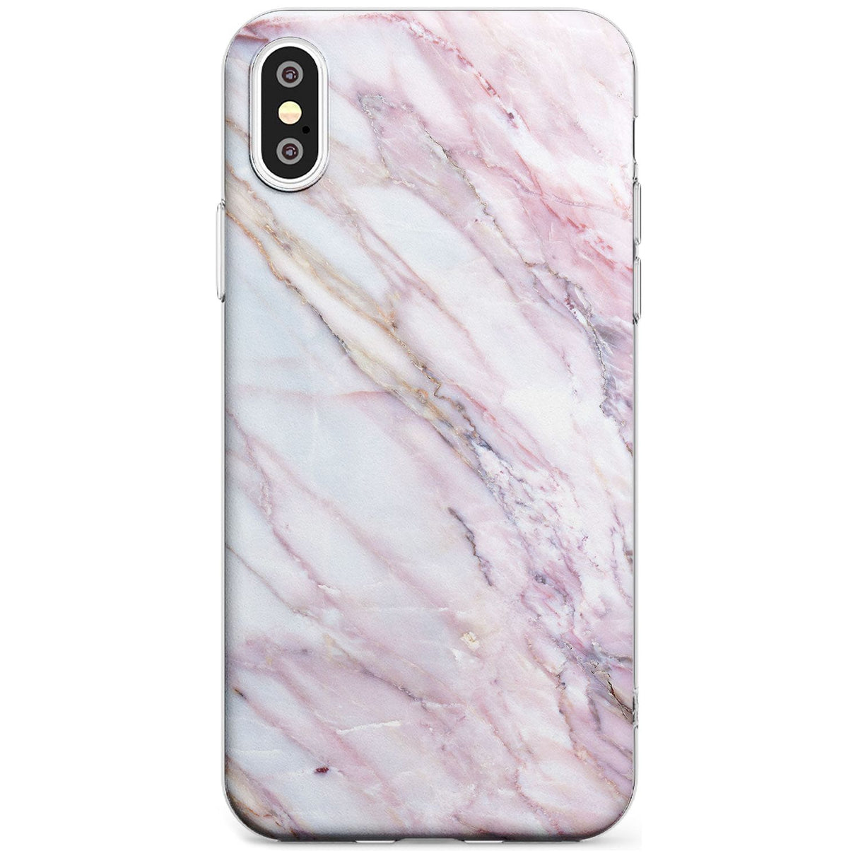 White, Pink & Purple Onyx Marble Texture Black Impact Phone Case for iPhone X XS Max XR