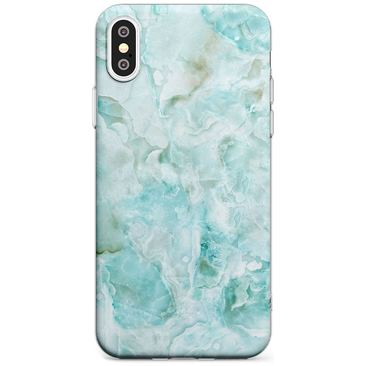 Turquoise Aqua Onyx Marble Black Impact Phone Case for iPhone X XS Max XR