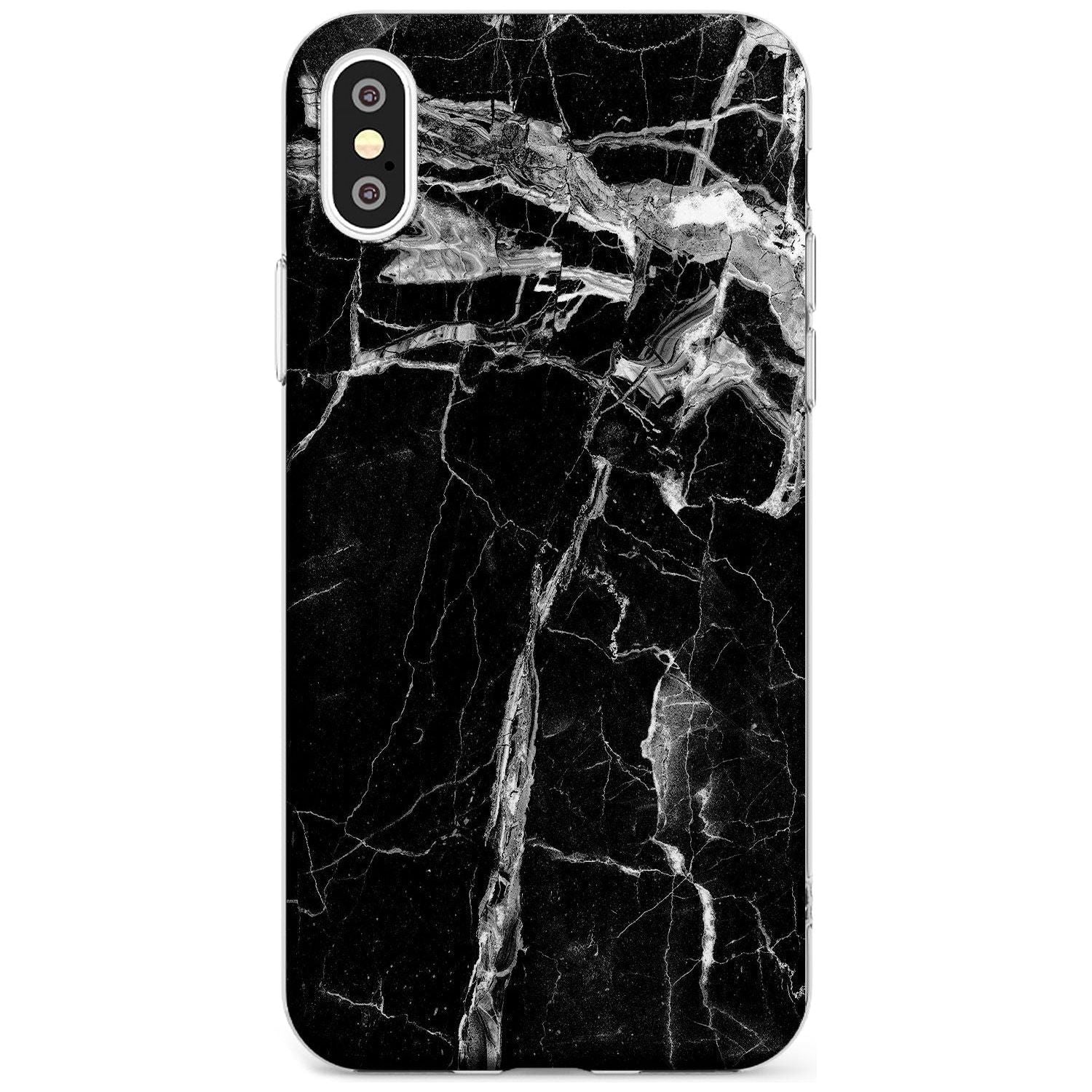 Black Onyx Marble Texture Black Impact Phone Case for iPhone X XS Max XR