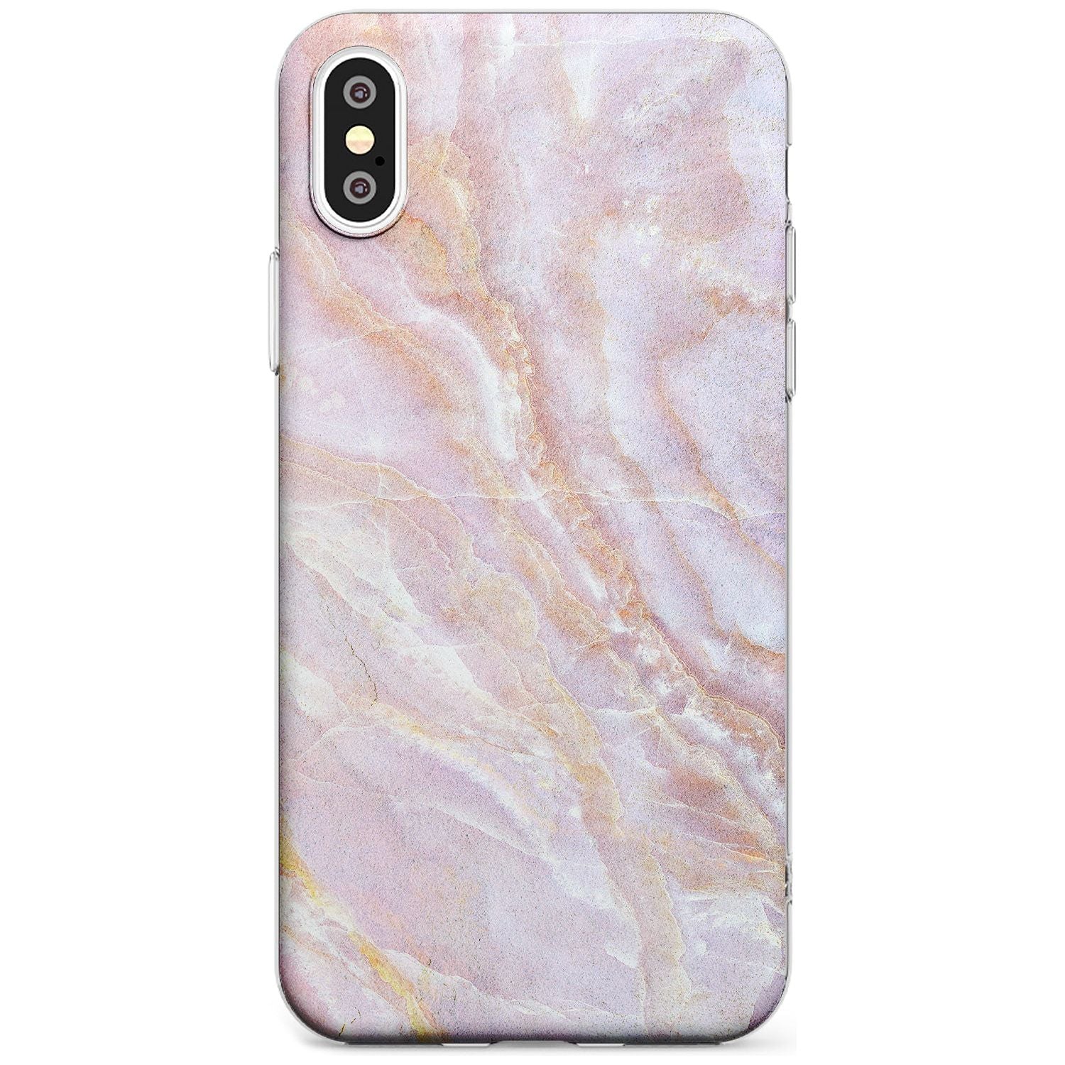 Soft Pink & Yellow Onyx Marble Texture Black Impact Phone Case for iPhone X XS Max XR