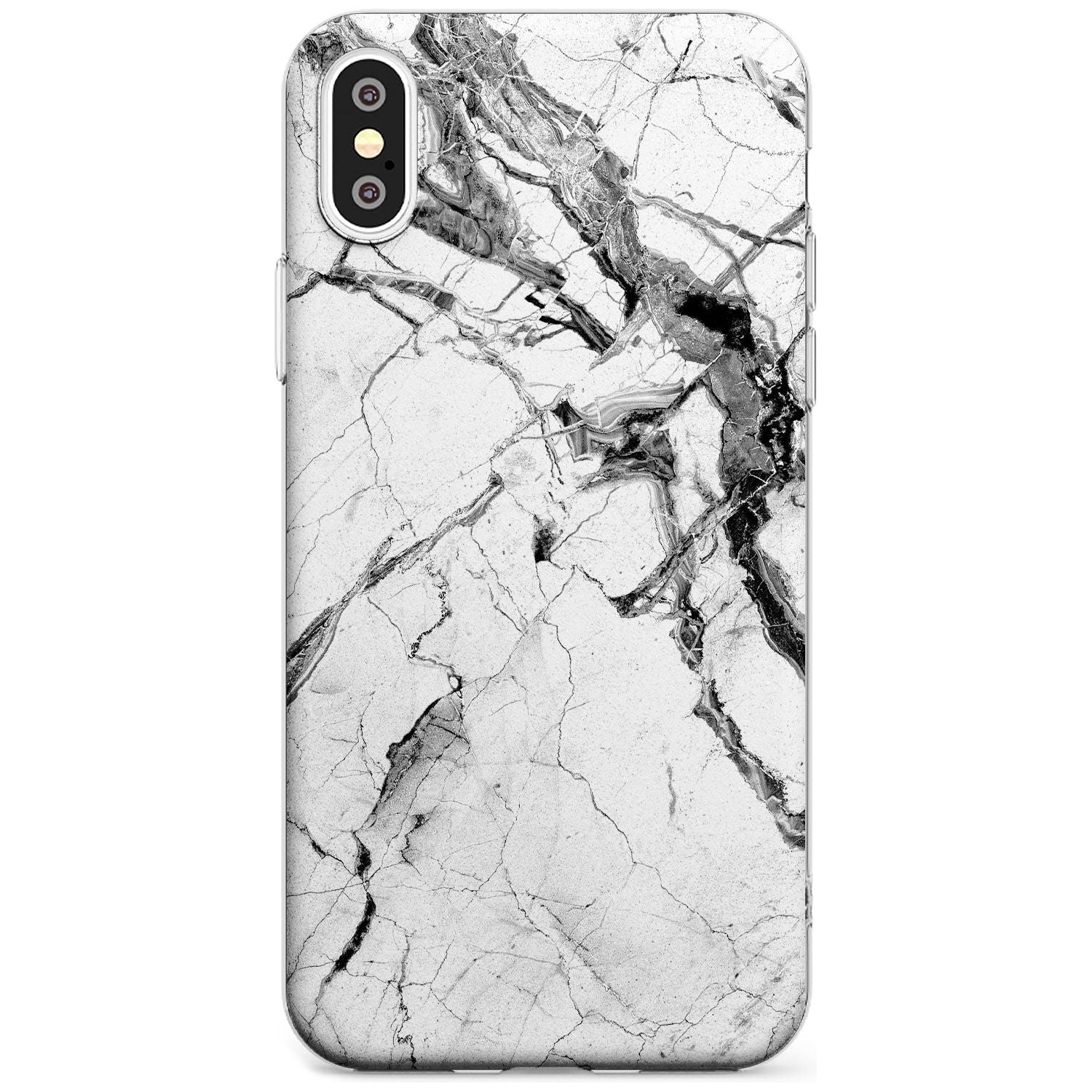 Black & White Stormy Marble Slim TPU Phone Case Warehouse X XS Max XR