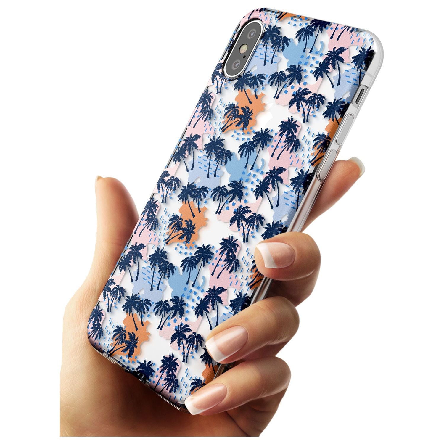 Summer Palm Trees (Clear) Black Impact Phone Case for iPhone X XS Max XR