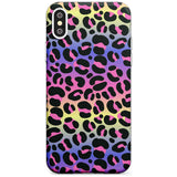 Rainbow Gradient Leopard Print Black Impact Phone Case for iPhone X XS Max XR