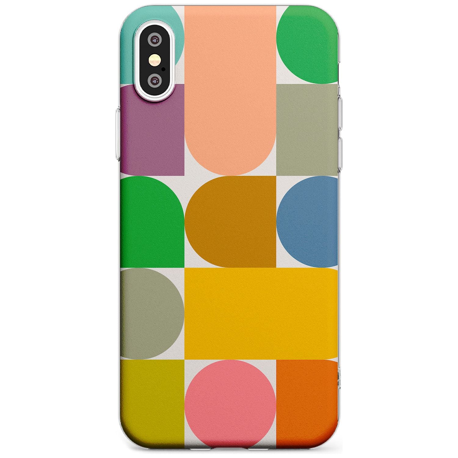 Abstract Retro Shapes: Rainbow Mix Black Impact Phone Case for iPhone X XS Max XR