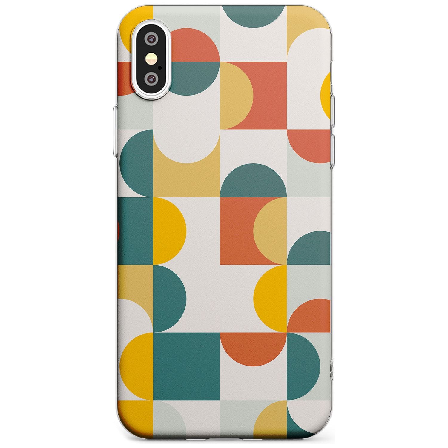 Abstract Retro Shapes: Muted Colour Mix Black Impact Phone Case for iPhone X XS Max XR