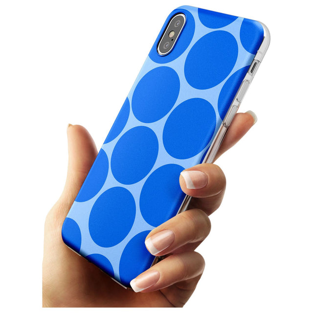 Abstract Retro Shapes: Blue Dots Black Impact Phone Case for iPhone X XS Max XR