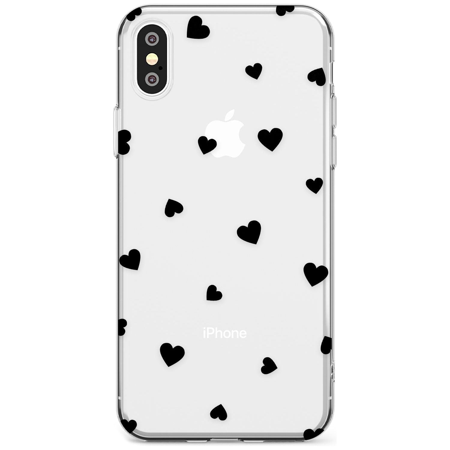 Black Hearts Pattern Slim TPU Phone Case Warehouse X XS Max XR