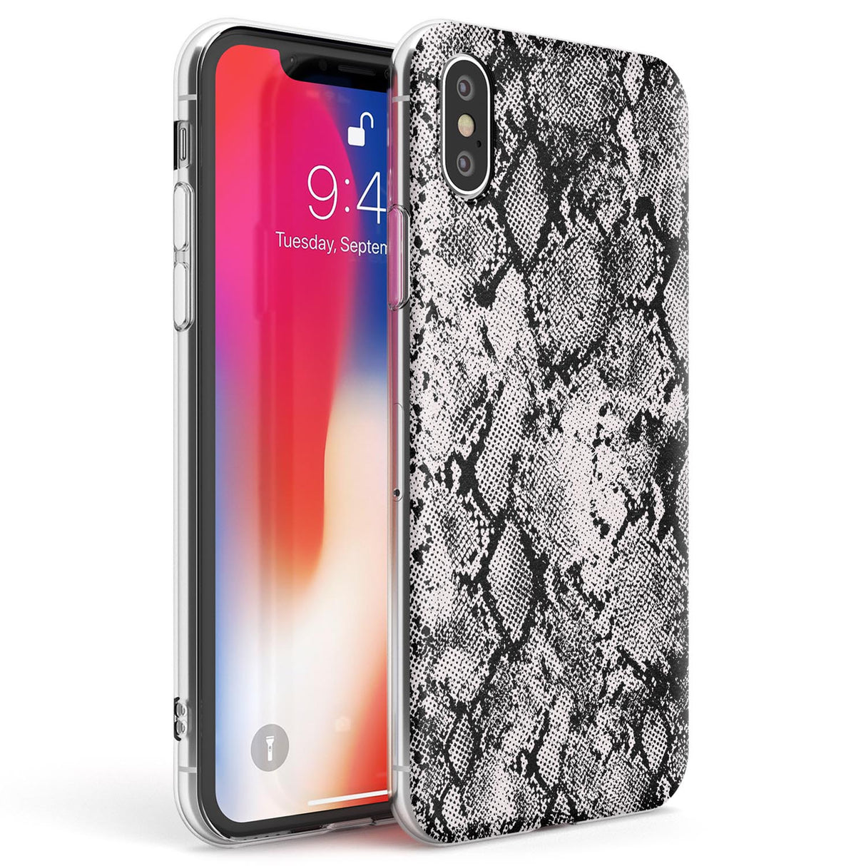 Pastel Snakeskin - Grey Phone Case iPhone X / iPhone XS / Clear Case,iPhone XR / Clear Case,iPhone XS MAX / Clear Case Blanc Space