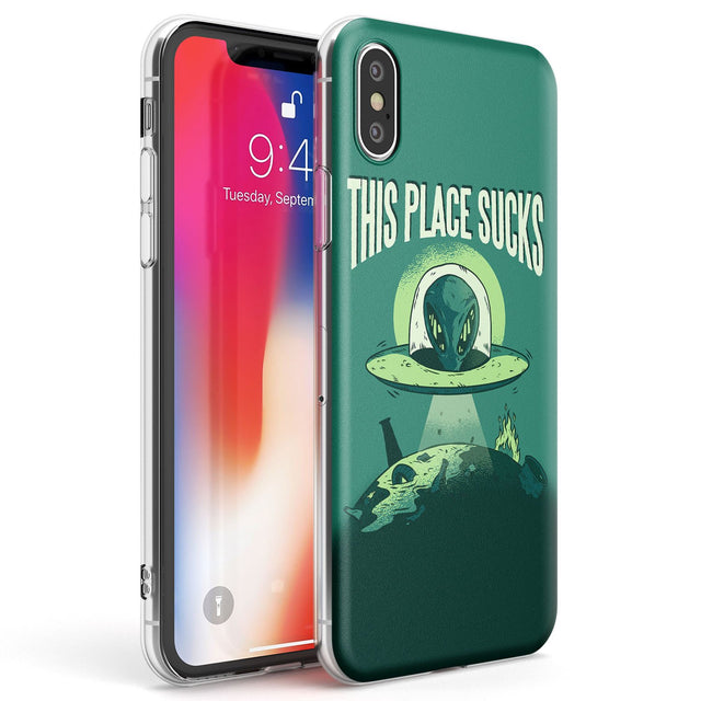 EARTH SUCKS Phone Case iPhone X / iPhone XS / Clear Case,iPhone XR / Clear Case,iPhone XS MAX / Clear Case Blanc Space