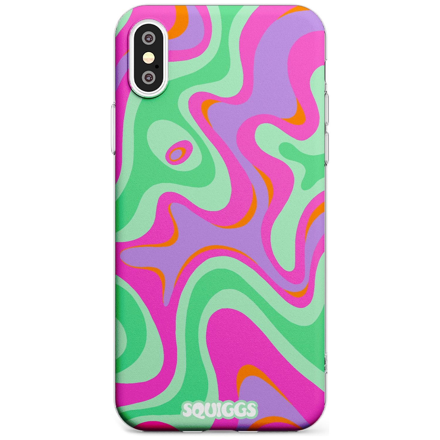 Pink Lava Black Impact Phone Case for iPhone X XS Max XR