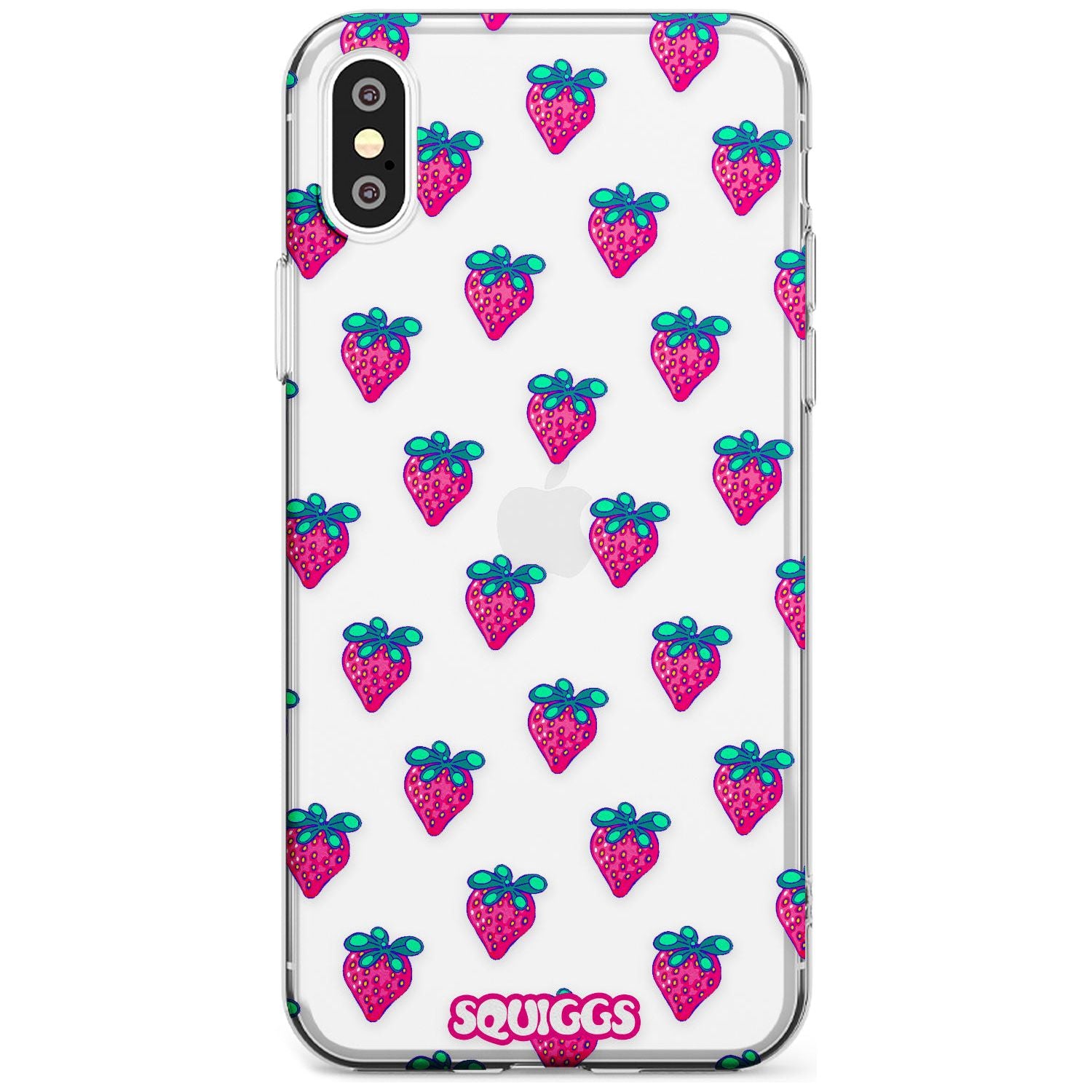 Strawberry Patch Black Impact Phone Case for iPhone X XS Max XR