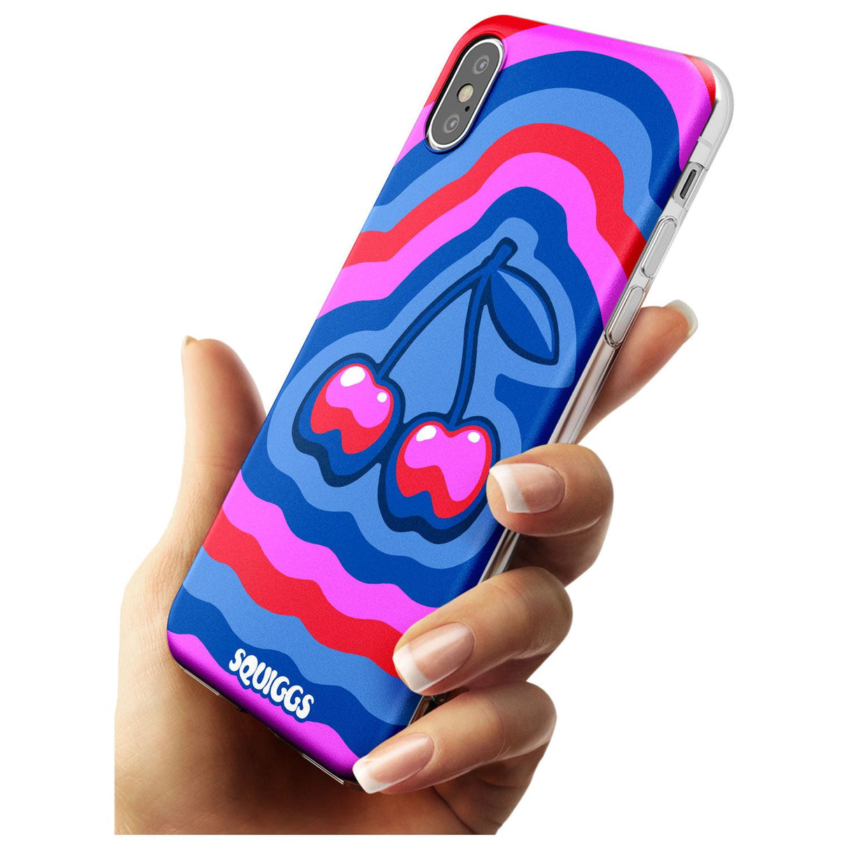 Cherry Rainbow Black Impact Phone Case for iPhone X XS Max XR