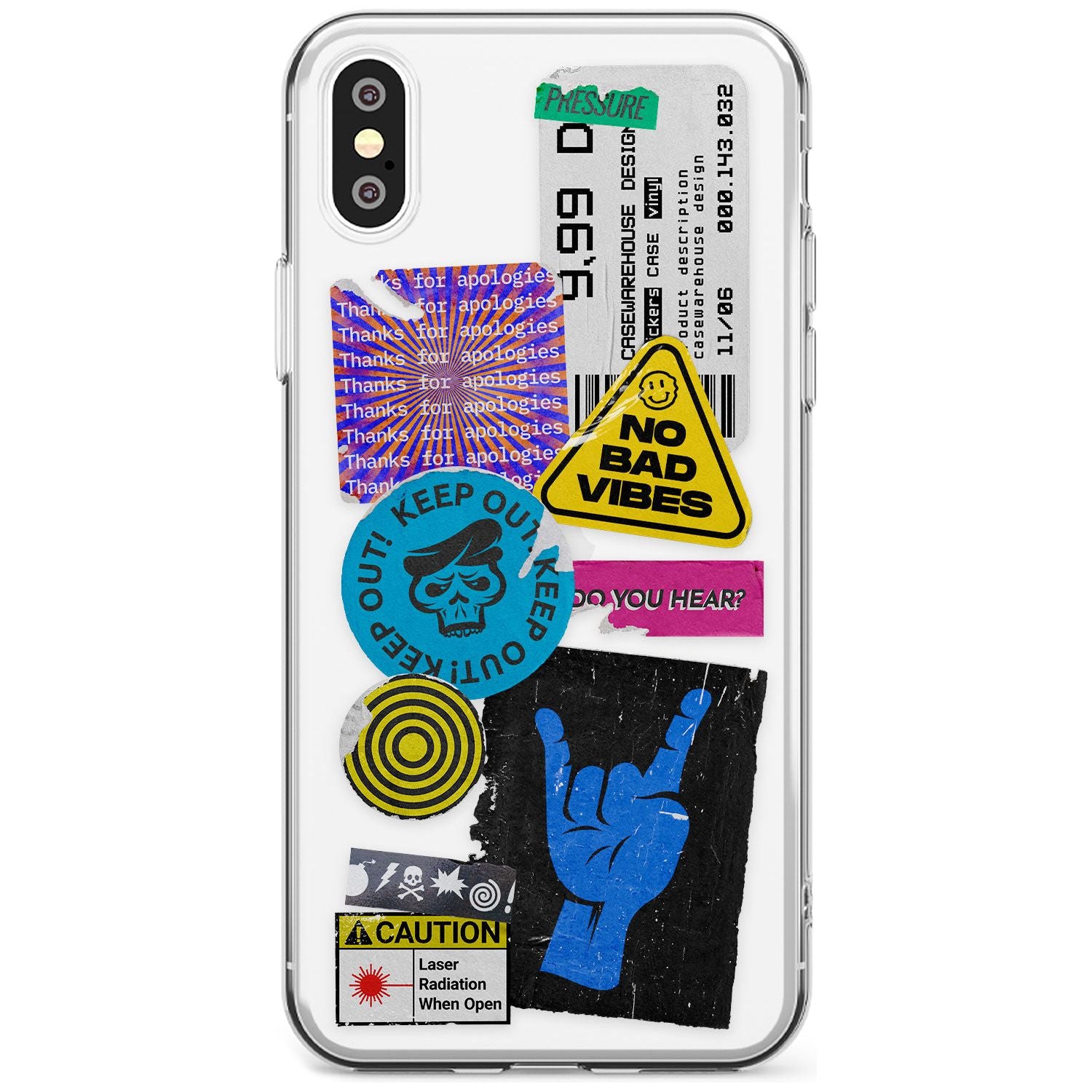 No Bad Vibes Sticker Mix Black Impact Phone Case for iPhone X XS Max XR