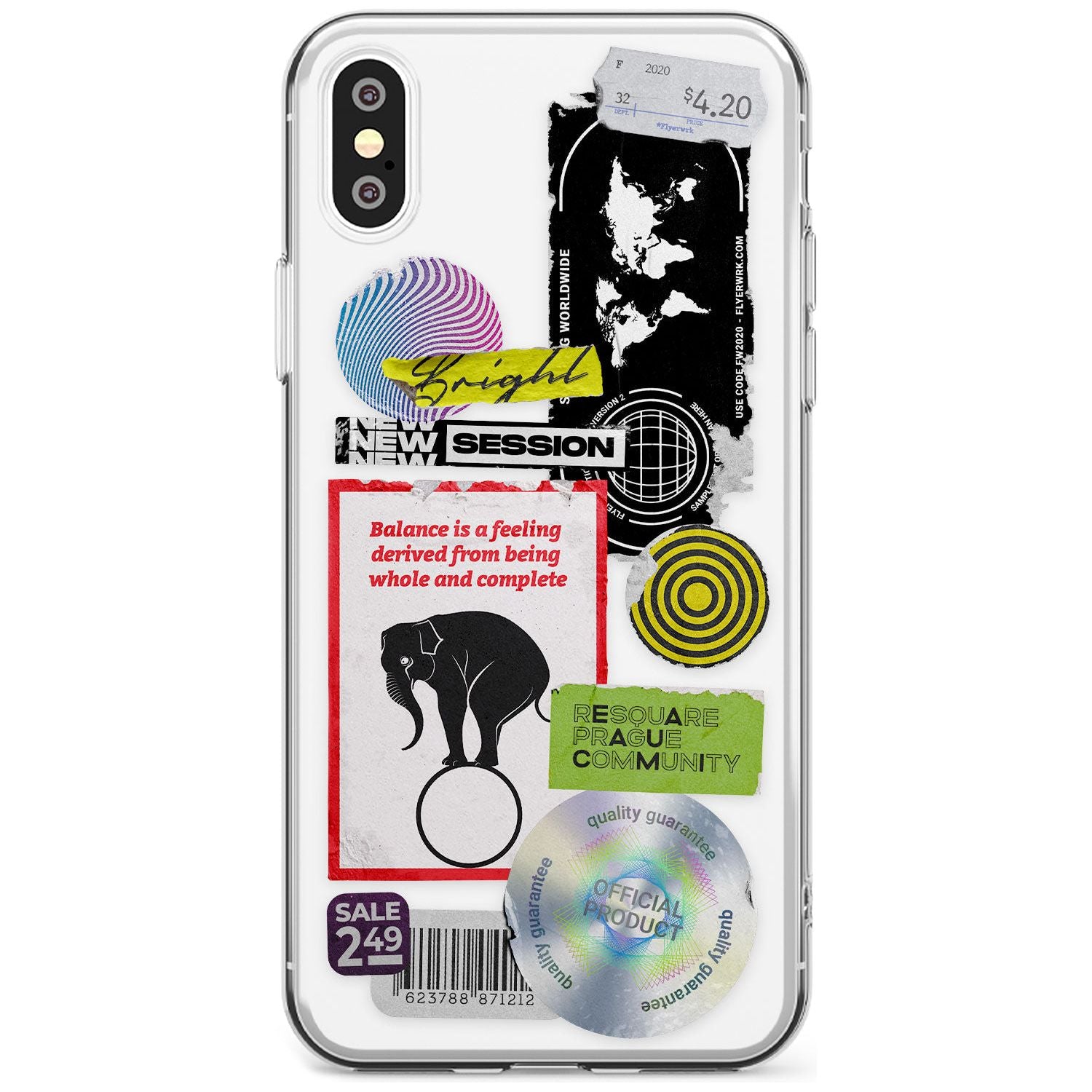 Peeled Sticker Mix Black Impact Phone Case for iPhone X XS Max XR