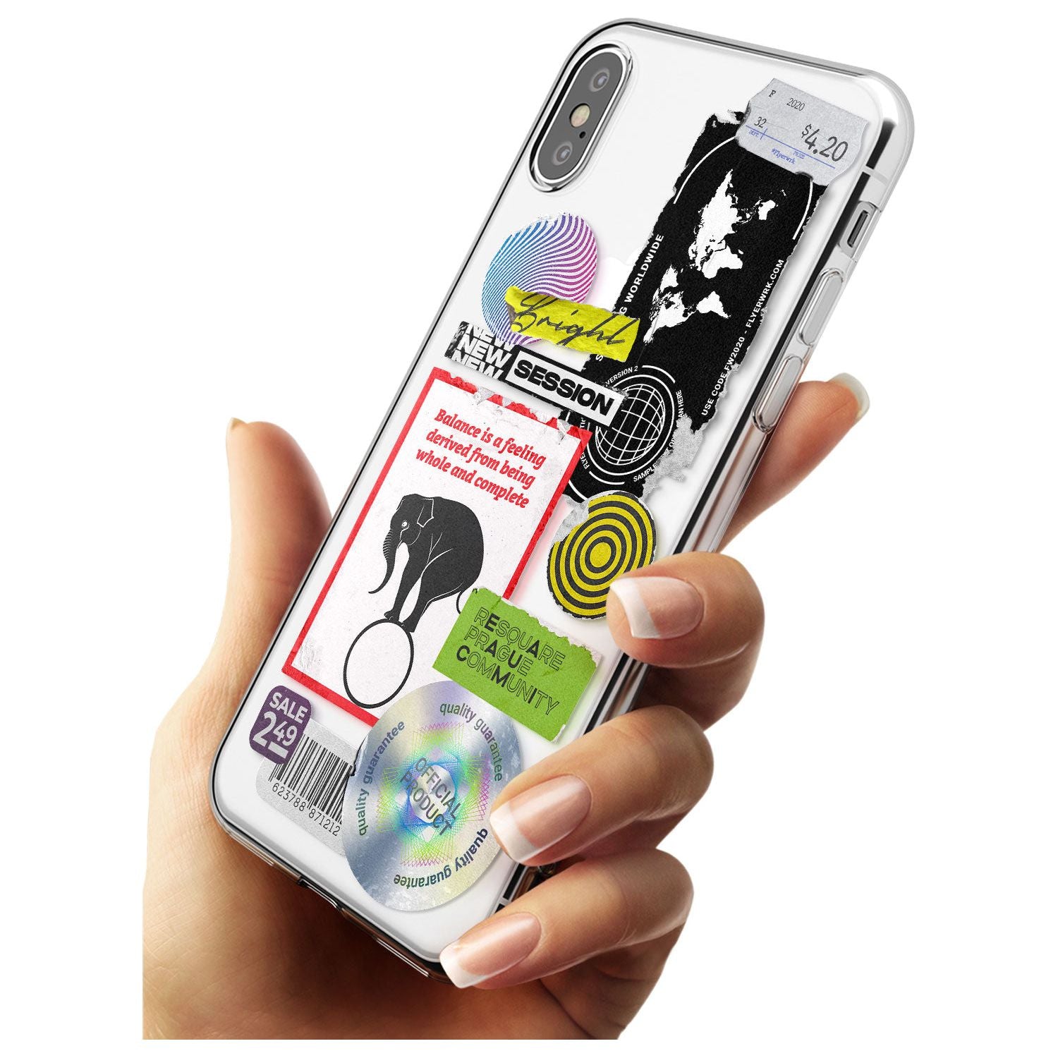 Peeled Sticker Mix Black Impact Phone Case for iPhone X XS Max XR