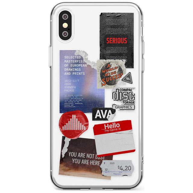 Red & Black Sticker Mix Black Impact Phone Case for iPhone X XS Max XR