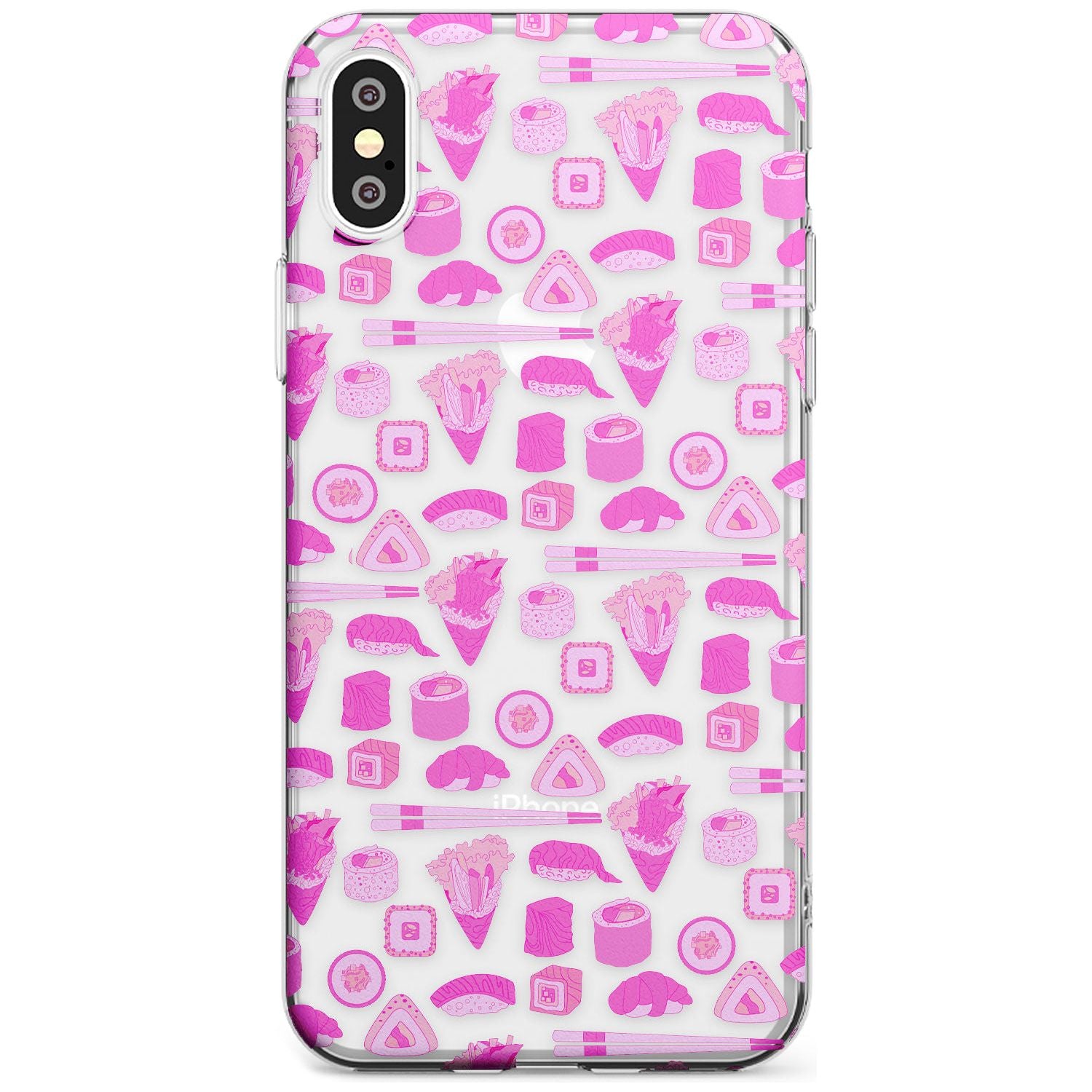 Bright Pink Sushi Pattern Slim TPU Phone Case Warehouse X XS Max XR