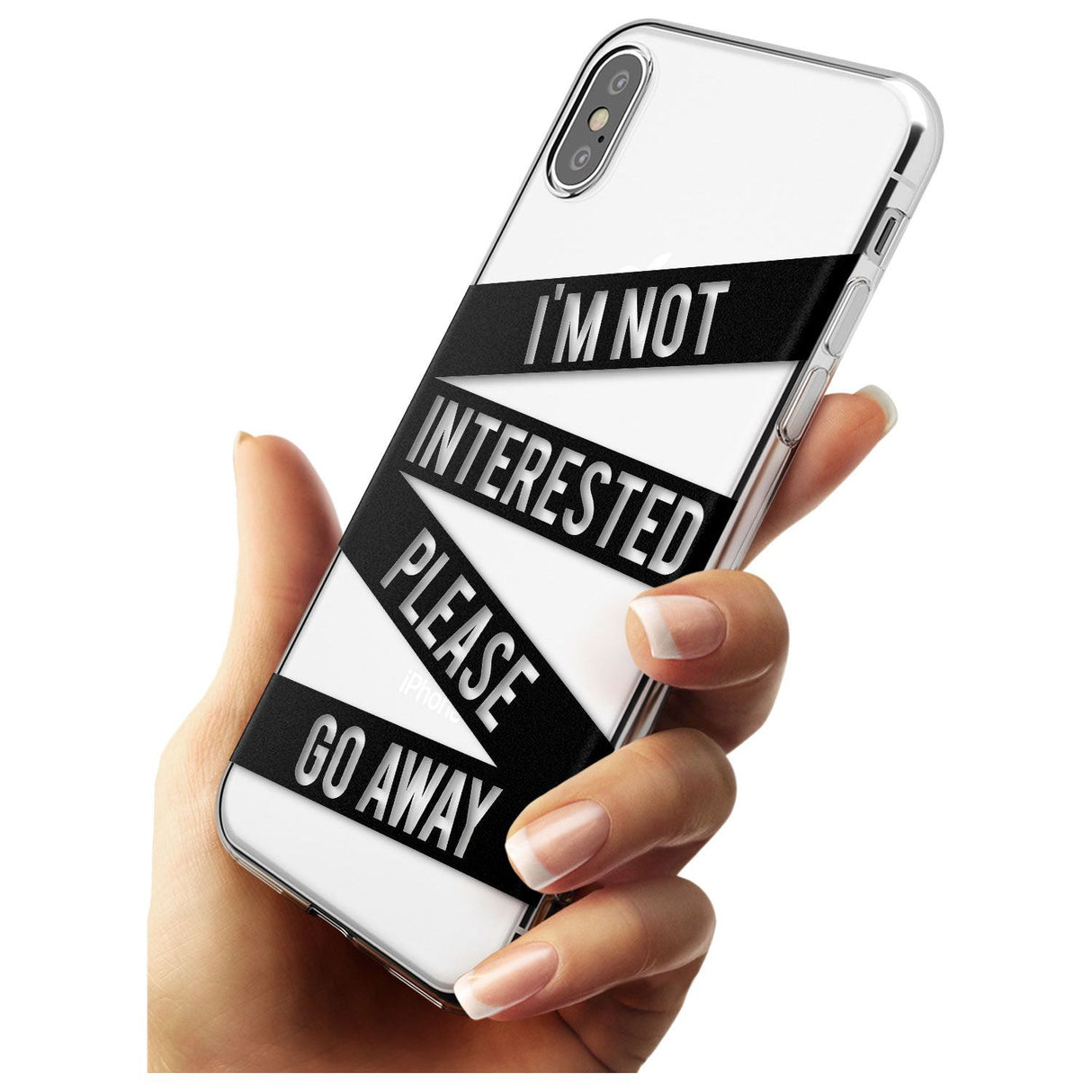 Black Stripes I'm Not Interested Slim TPU Phone Case Warehouse X XS Max XR