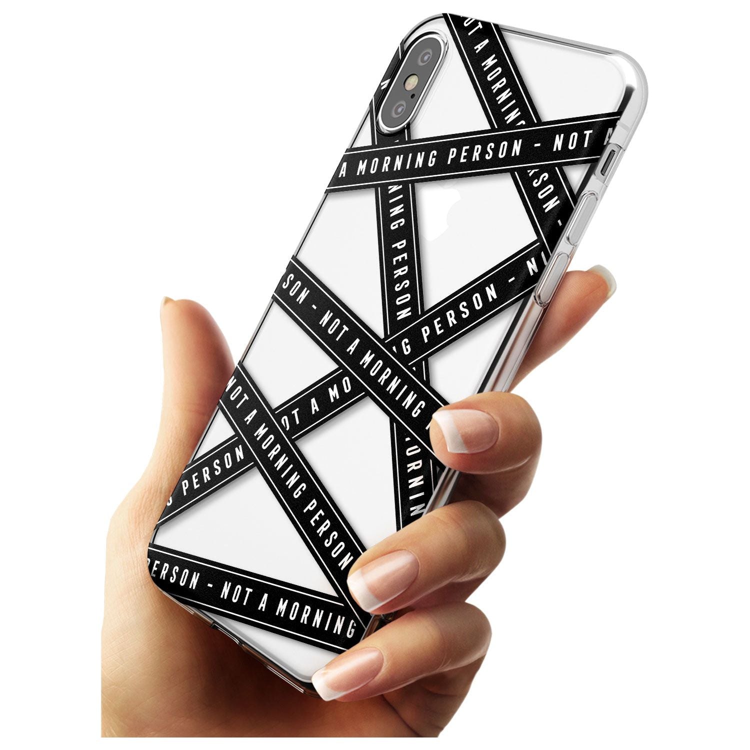 Caution Tape (Clear) Not a Morning Person Slim TPU Phone Case Warehouse X XS Max XR