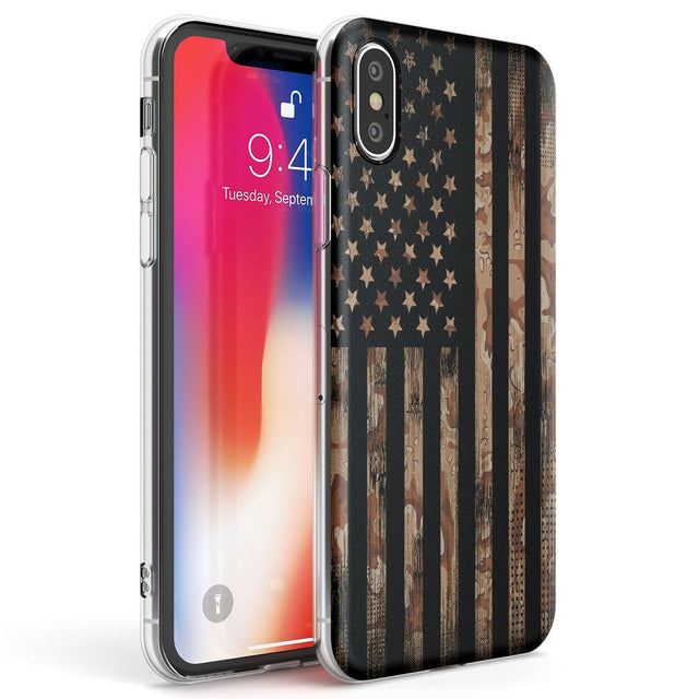 American Flag Camo Phone Case iPhone X / iPhone XS / Clear Case,iPhone XR / Clear Case,iPhone XS MAX / Clear Case Blanc Space