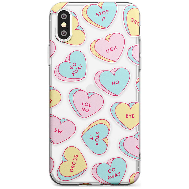 Sarcastic Love Hearts Black Impact Phone Case for iPhone X XS Max XR