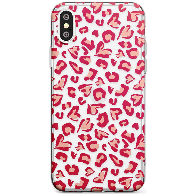 Heart Leopard Print Black Impact Phone Case for iPhone X XS Max XR