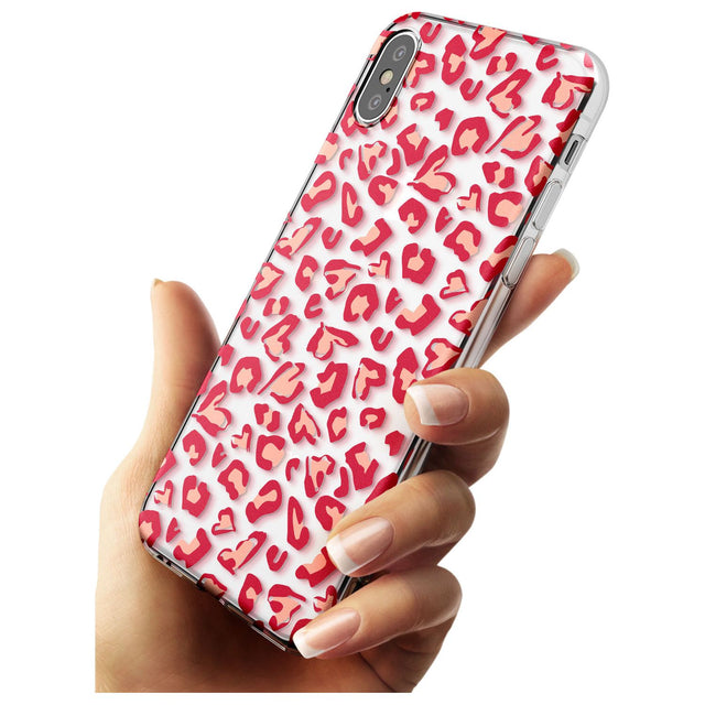 Heart Leopard Print Black Impact Phone Case for iPhone X XS Max XR