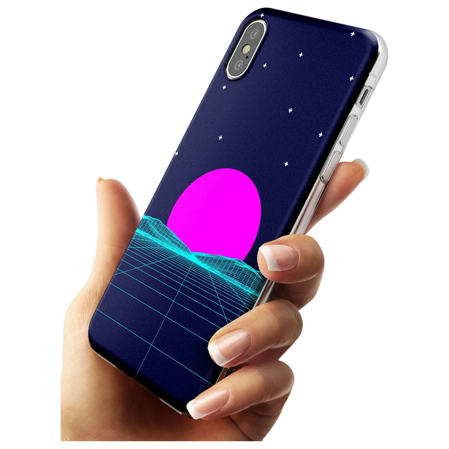 Miami Sunset Vaporwave Slim TPU Phone Blanc Space X XS Max XR