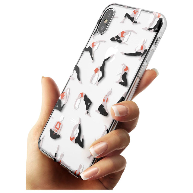 Yoga Poses Clear Black Impact Phone Case for iPhone X XS Max XR