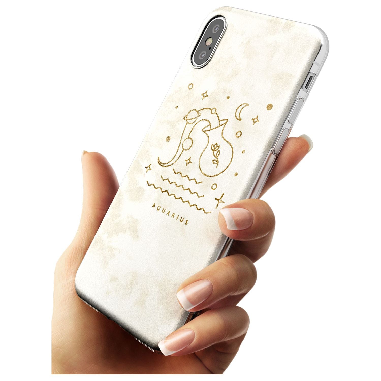 Aquarius Emblem - Solid Gold Marbled Design Slim TPU Phone Case Warehouse X XS Max XR