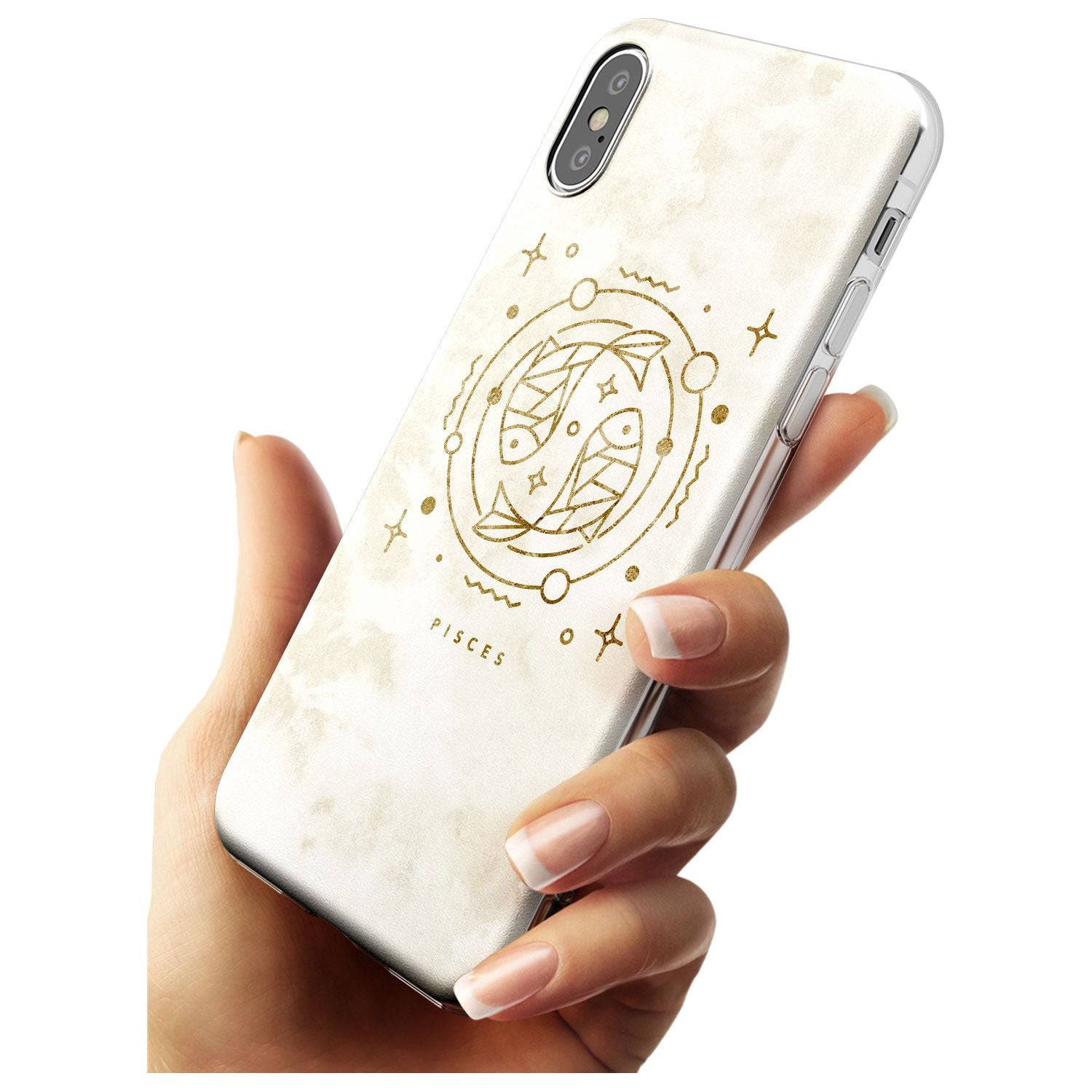 Pisces Emblem - Solid Gold Marbled Design Slim TPU Phone Case Warehouse X XS Max XR